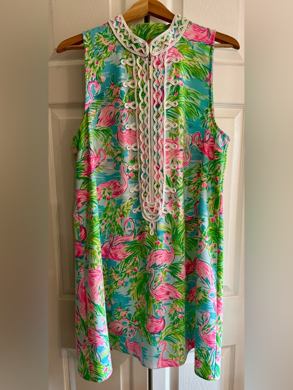 EUC Lilly Pulitzer Jane Shift Dress Multi Floridita Flamingo Pink Size 16 Rare